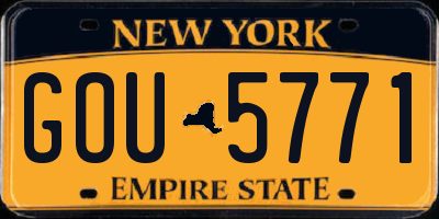 NY license plate GOU5771