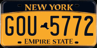 NY license plate GOU5772