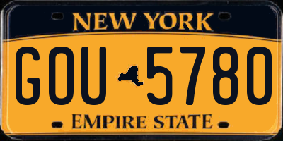 NY license plate GOU5780