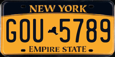NY license plate GOU5789