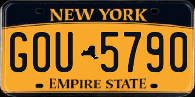 NY license plate GOU5790