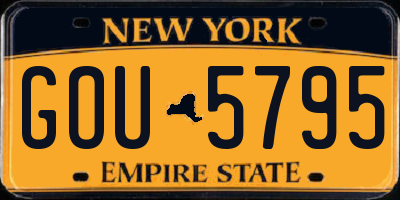 NY license plate GOU5795