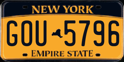 NY license plate GOU5796