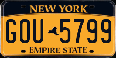 NY license plate GOU5799