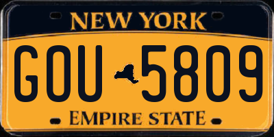 NY license plate GOU5809