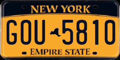 NY license plate GOU5810