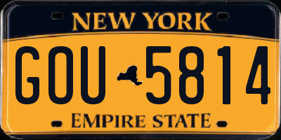 NY license plate GOU5814