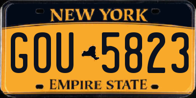 NY license plate GOU5823