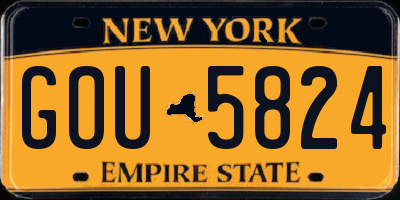 NY license plate GOU5824