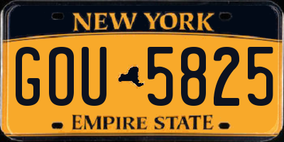 NY license plate GOU5825