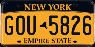 NY license plate GOU5826