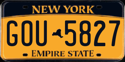 NY license plate GOU5827