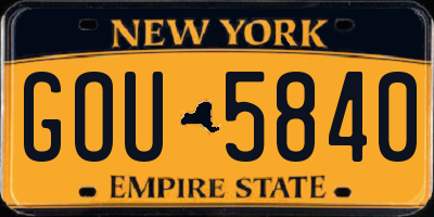 NY license plate GOU5840