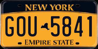NY license plate GOU5841