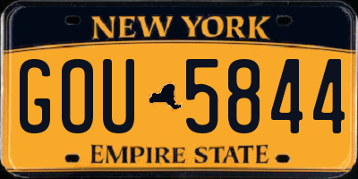 NY license plate GOU5844