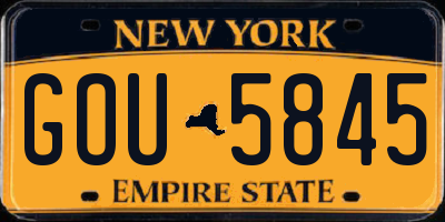 NY license plate GOU5845
