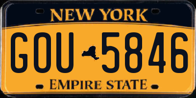 NY license plate GOU5846
