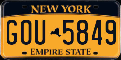 NY license plate GOU5849