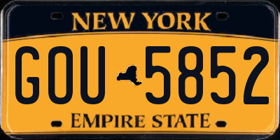 NY license plate GOU5852