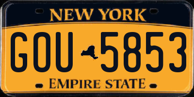 NY license plate GOU5853