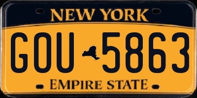 NY license plate GOU5863