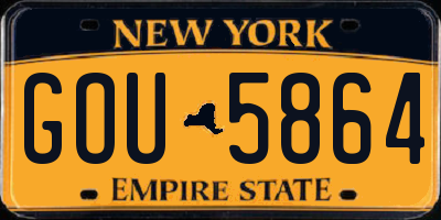 NY license plate GOU5864