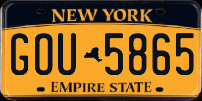 NY license plate GOU5865