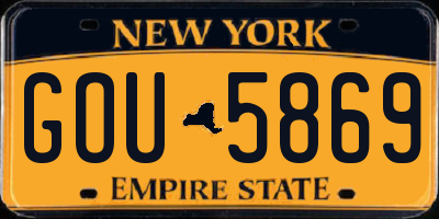 NY license plate GOU5869