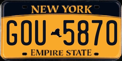 NY license plate GOU5870
