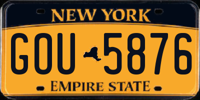 NY license plate GOU5876