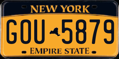 NY license plate GOU5879