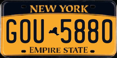 NY license plate GOU5880