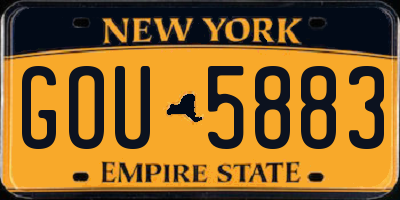 NY license plate GOU5883