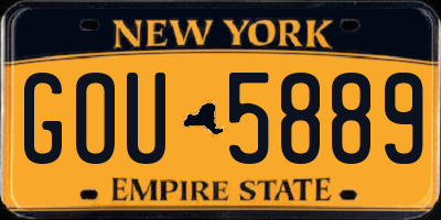 NY license plate GOU5889