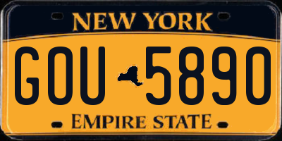 NY license plate GOU5890