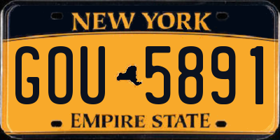 NY license plate GOU5891