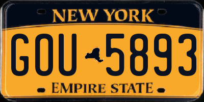 NY license plate GOU5893