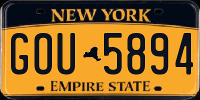 NY license plate GOU5894