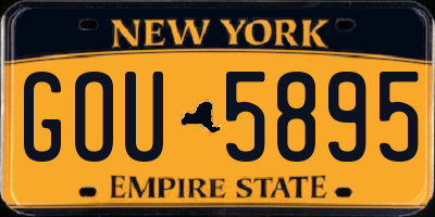 NY license plate GOU5895