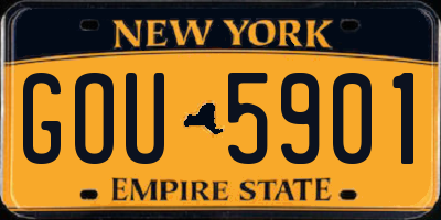 NY license plate GOU5901