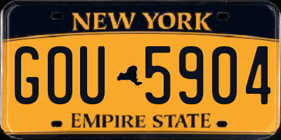 NY license plate GOU5904