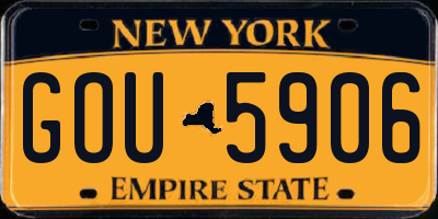 NY license plate GOU5906