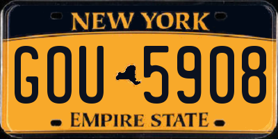 NY license plate GOU5908