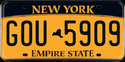NY license plate GOU5909