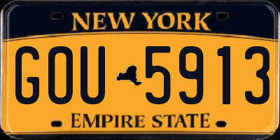 NY license plate GOU5913