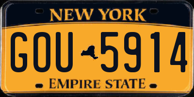 NY license plate GOU5914