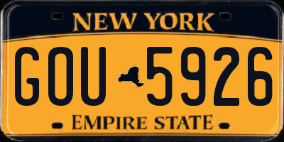 NY license plate GOU5926