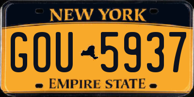 NY license plate GOU5937