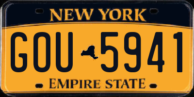 NY license plate GOU5941