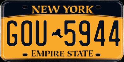 NY license plate GOU5944